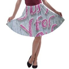 Letters Quotes Grunge Style Design A-line Skater Skirt by dflcprints