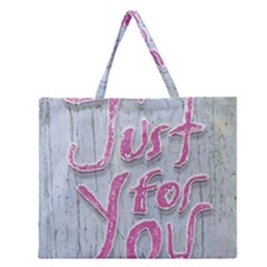 Letters Quotes Grunge Style Design Zipper Large Tote Bag by dflcprints