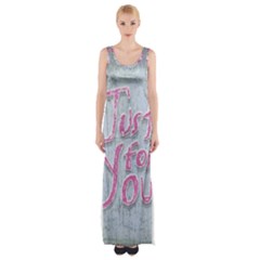 Letters Quotes Grunge Style Design Maxi Thigh Split Dress by dflcprints