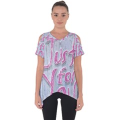 Letters Quotes Grunge Style Design Cut Out Side Drop Tee by dflcprints