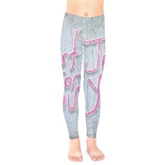 Letters Quotes Grunge Style Design Kids  Legging by dflcprints