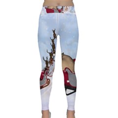 Christmas, Santa Claus With Reindeer Classic Yoga Leggings by FantasyWorld7