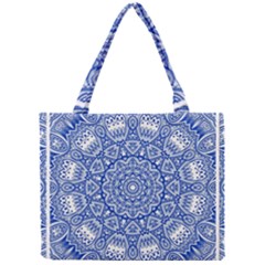 Blue Mandala Art Pattern Mini Tote Bag by paulaoliveiradesign