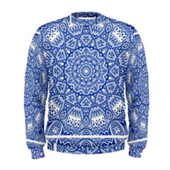 Blue Mandala Art Pattern Men s Sweatshirt by paulaoliveiradesign