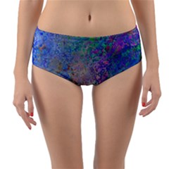 Colorful Pattern Blue And Purple Colormix Reversible Mid-waist Bikini Bottoms by paulaoliveiradesign