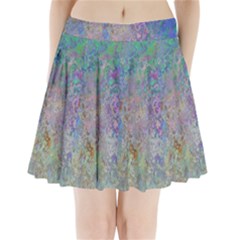 Colorful Pattern Blue And Purple Colormix Pleated Mini Skirt