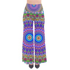 Colorful Purple Green Mandala Pattern Pants by paulaoliveiradesign