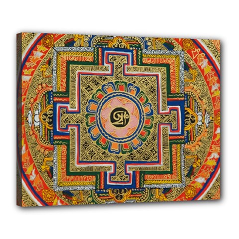 Asian Art Mandala Colorful Tibet Pattern Canvas 20  X 16  by paulaoliveiradesign