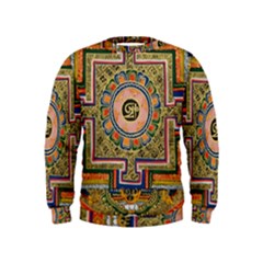 Asian Art Mandala Colorful Tibet Pattern Kids  Sweatshirt