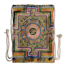 Asian Art Mandala Colorful Tibet Pattern Drawstring Bag (large)