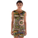 Asian Art Mandala Colorful Tibet Pattern Wrap Front Bodycon Dress View1