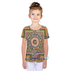 Asian Art Mandala Colorful Tibet Pattern Kids  One Piece Tee