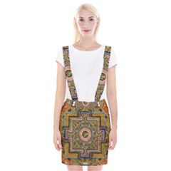 Asian Art Mandala Colorful Tibet Pattern Braces Suspender Skirt by paulaoliveiradesign