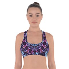 Kaleidoscope Mandala Purple Pattern Art Cross Back Sports Bra