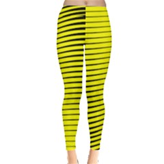 Yellow & Black Chevron Pattern Leggings  by PattyVilleDesigns