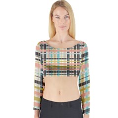 Plaid Pattern Long Sleeve Crop Top by linceazul