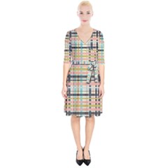 Plaid Pattern Wrap Up Cocktail Dress by linceazul