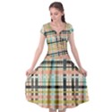 Plaid Pattern Cap Sleeve Wrap Front Dress View1