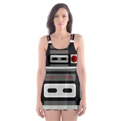 Video Game Controller 80s Skater Dress Swimsuit by Valentinaart