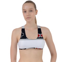 Video Game Controller 80s Criss Cross Racerback Sports Bra