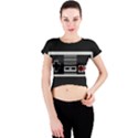 Video Game Controller 80s Crew Neck Crop Top View1