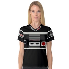 Video Game Controller 80s V-neck Sport Mesh Tee