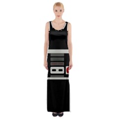 Video Game Controller 80s Maxi Thigh Split Dress