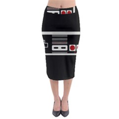 Video Game Controller 80s Midi Pencil Skirt by Valentinaart