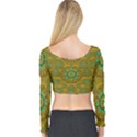 Sunshine And Flowers In Life Pop Art Long Sleeve Crop Top View2