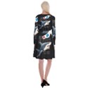 The Shark Movie Long Sleeve Velvet Front Wrap Dress View2