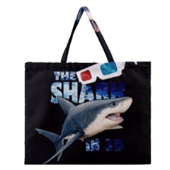 The Shark Movie Zipper Large Tote Bag by Valentinaart