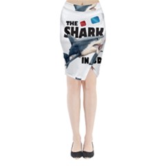 The Shark Movie Midi Wrap Pencil Skirt by Valentinaart