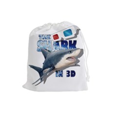 The Shark Movie Drawstring Pouches (large)  by Valentinaart