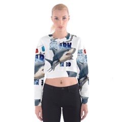 The Shark Movie Cropped Sweatshirt by Valentinaart