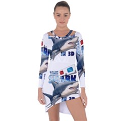 The Shark Movie Asymmetric Cut-out Shift Dress by Valentinaart