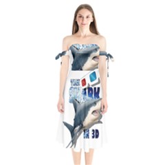 The Shark Movie Shoulder Tie Bardot Midi Dress by Valentinaart