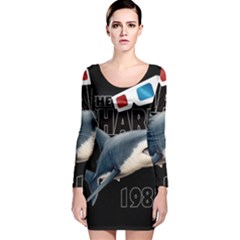 The Shark Movie Long Sleeve Velvet Bodycon Dress by Valentinaart