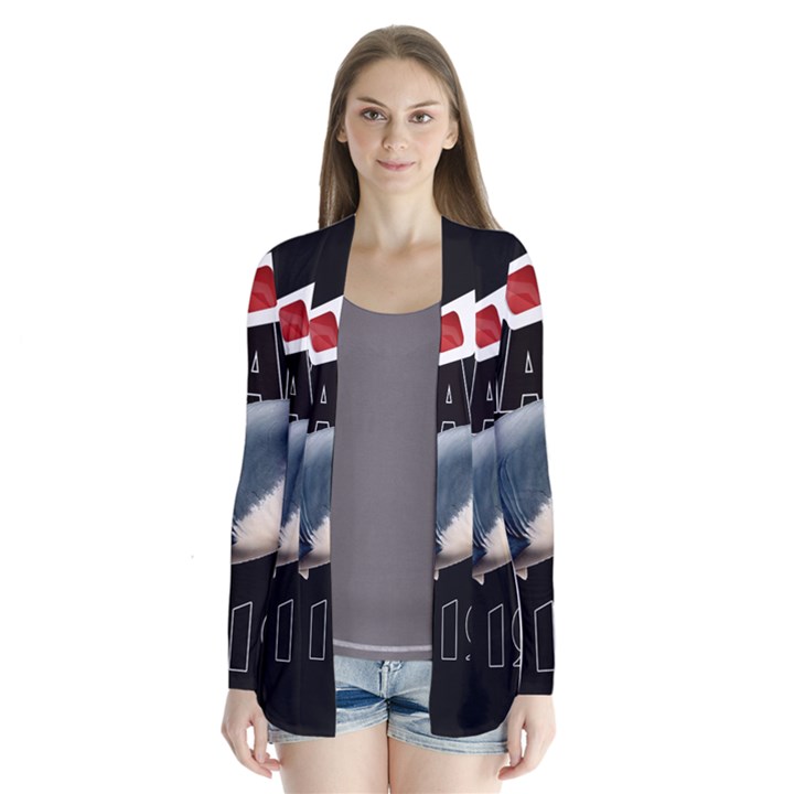 The Shark Movie Drape Collar Cardigan