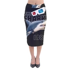 The Shark Movie Velvet Midi Pencil Skirt by Valentinaart