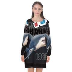 The Shark Movie Long Sleeve Chiffon Shift Dress  by Valentinaart