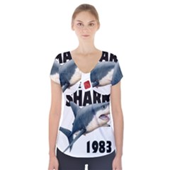 The Shark Movie Short Sleeve Front Detail Top by Valentinaart