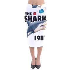 The Shark Movie Velvet Midi Pencil Skirt by Valentinaart