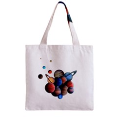 Planets  Zipper Grocery Tote Bag by Valentinaart