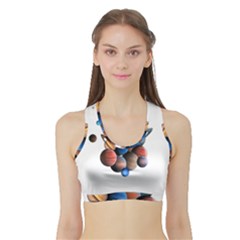 Planets  Sports Bra With Border by Valentinaart