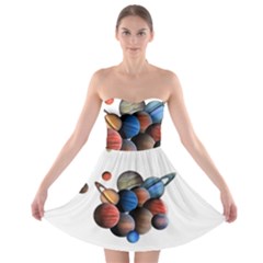 Planets  Strapless Bra Top Dress by Valentinaart