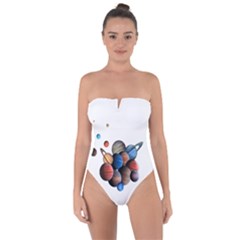 Planets  Tie Back One Piece Swimsuit by Valentinaart