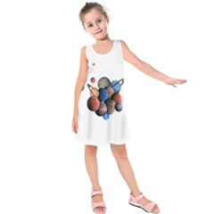 Planets  Kids  Sleeveless Dress by Valentinaart