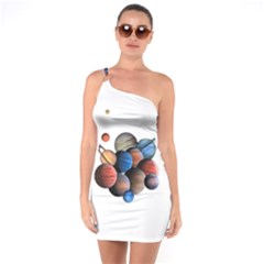 Planets  One Soulder Bodycon Dress by Valentinaart