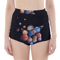 Planets  High-waisted Bikini Bottoms by Valentinaart