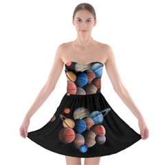 Planets  Strapless Bra Top Dress by Valentinaart